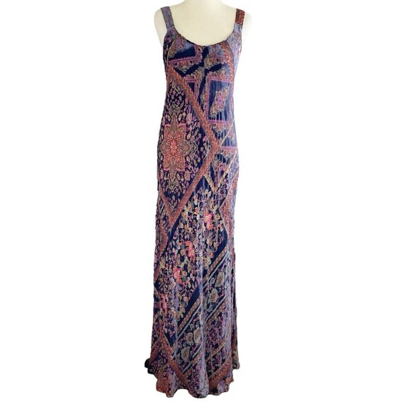 NEW Johnny Was Omo Burnout Peony Dress Womens S Purple Multi Floral Silk - Picture 1 of 7